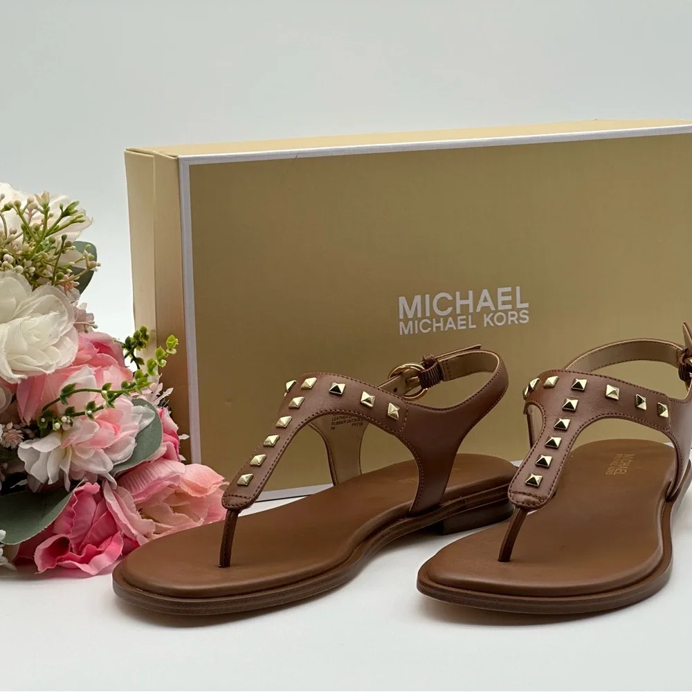 Michael Kors Studded T-Strap Sandals Size 7.5